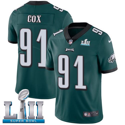 Men Philadelphia Eagles #91 Cox Green Limited 2018 Super Bowl NFL Jerseys->philadelphia eagles->NFL Jersey